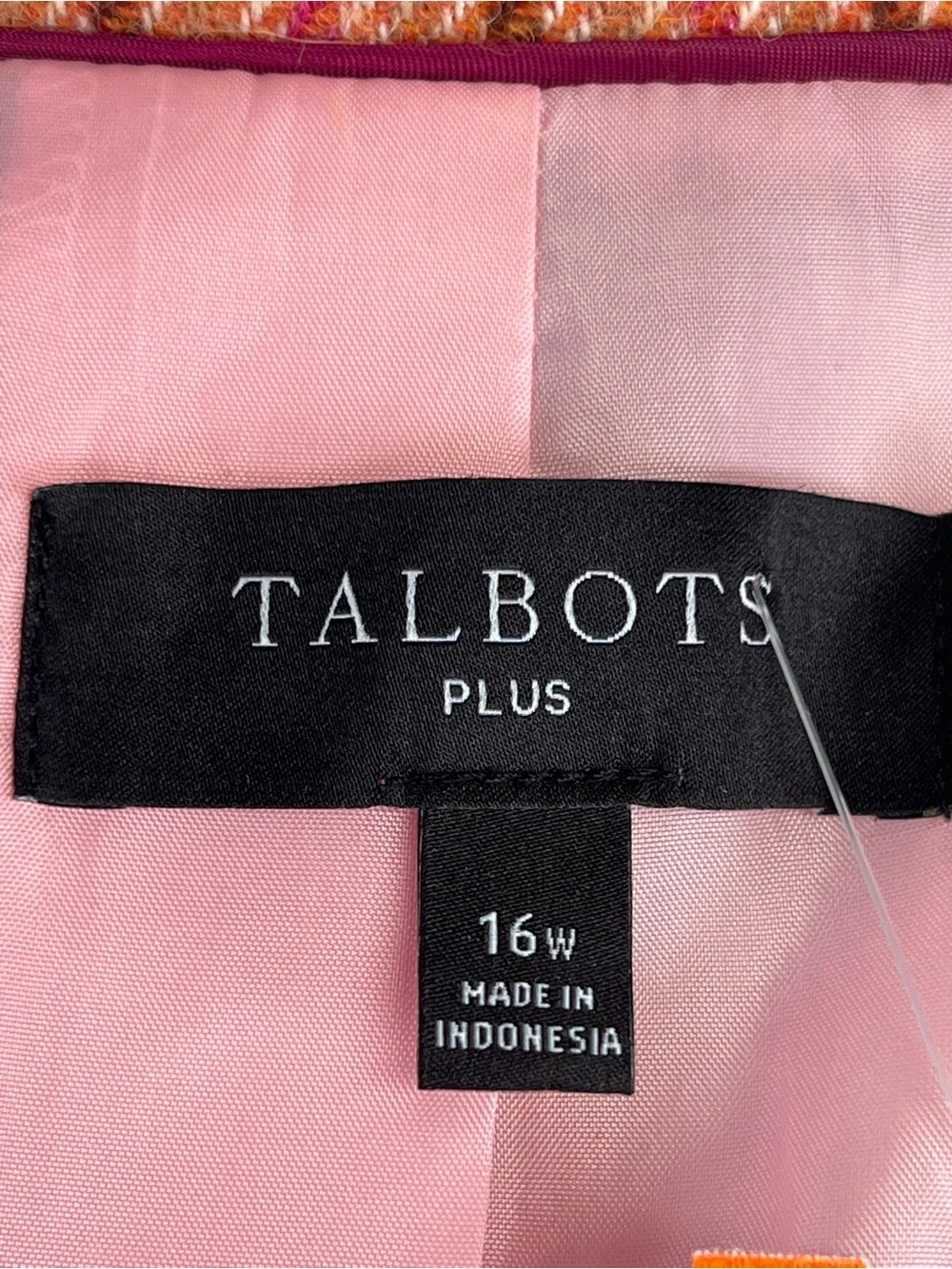 EUC! Talbots Classic Shetland Blazer - Apple Plaid Size 16W